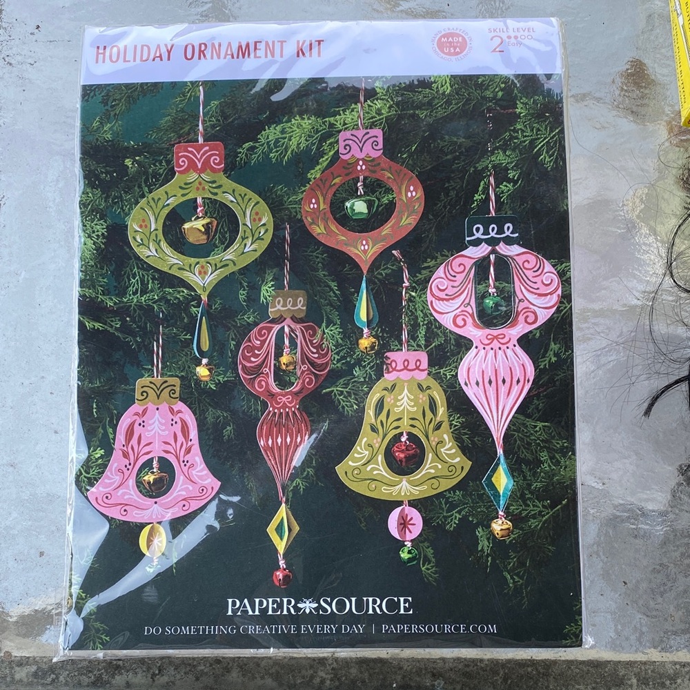 Paper Source Pink, Green & Gold Holiday Ornament Kit